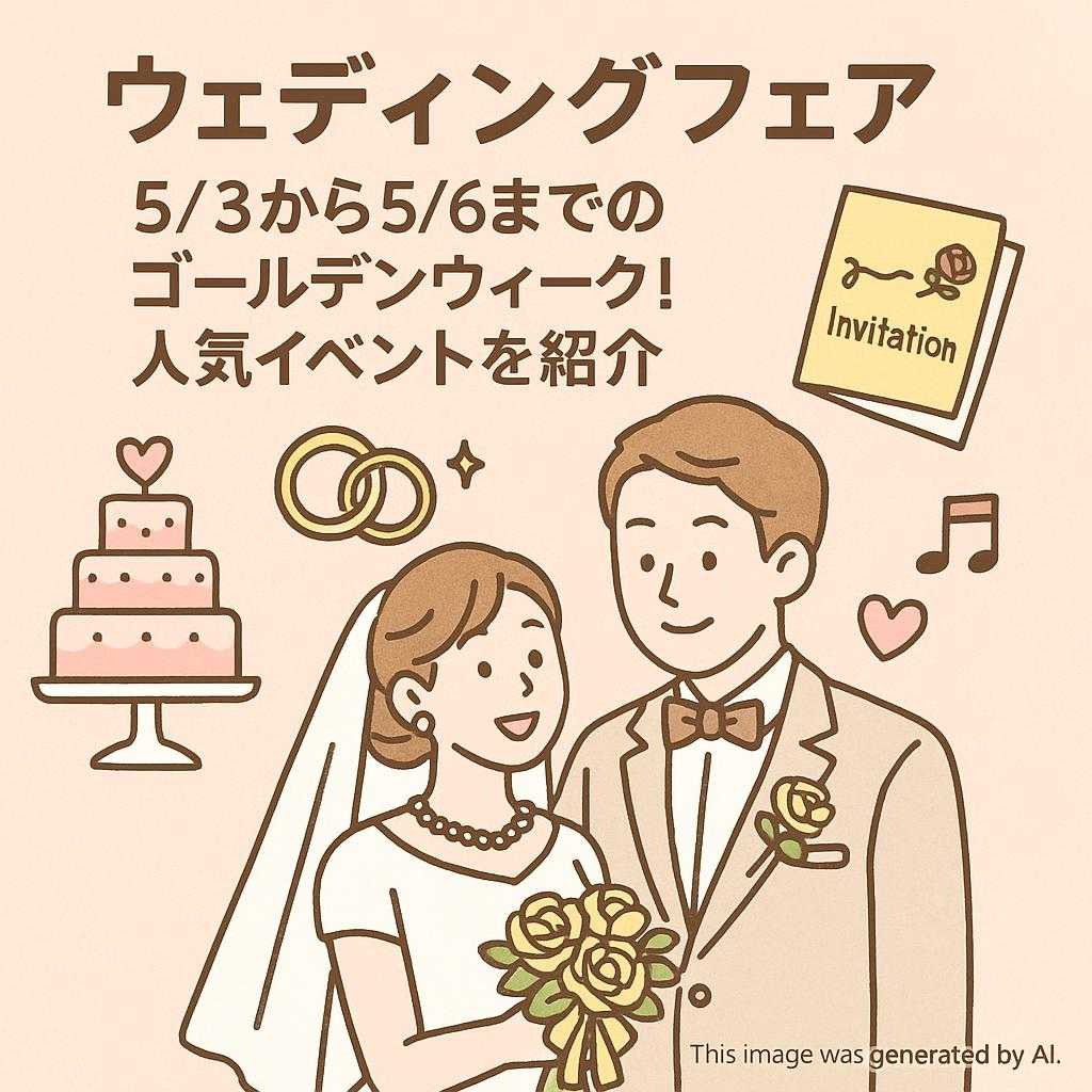 ウェディングフェア5/3から5/6までのゴールデンウェーク！人気イベントを紹介