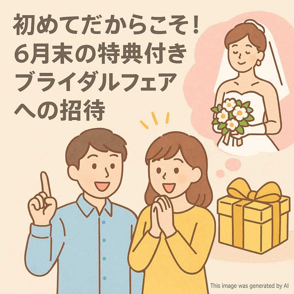 初めてだからこそ！6月末の特典付きブライダルフェアへの招待