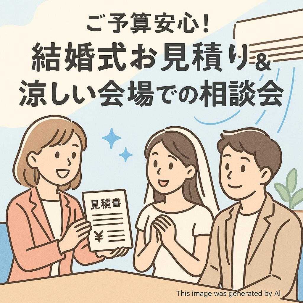ご予算安心！結婚式お見積り＆涼しい会場での相談会