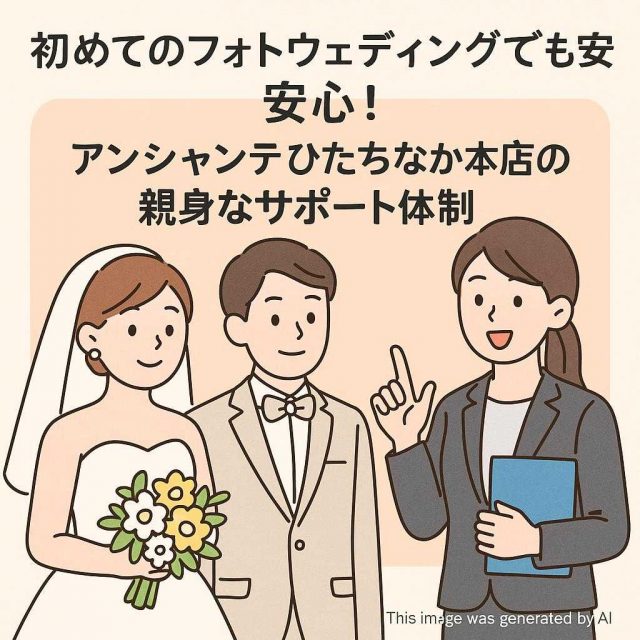 初めてのフォトウェディングでも安心！アンシャンテひたちなか本店の親身なサポート体制