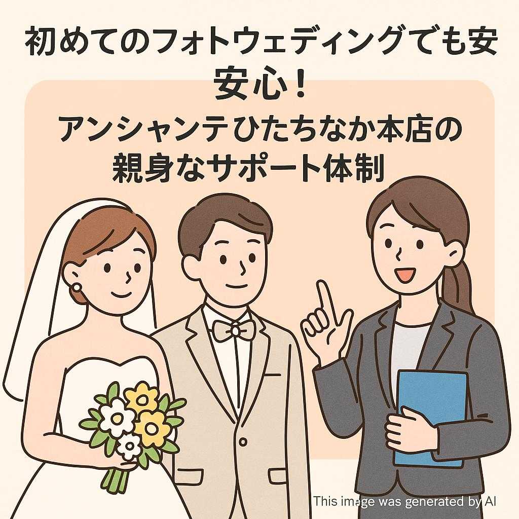 初めてのフォトウェディングでも安心！アンシャンテひたちなか本店の親身なサポート体制