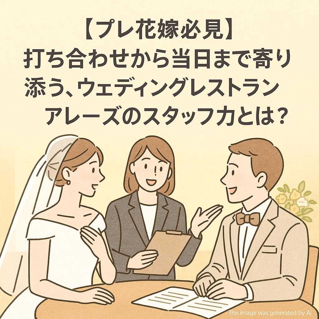 【プレ花嫁必見】打ち合わせから当日まで寄り添う、ウェディングレストランアレーズのスタッフ力とは?