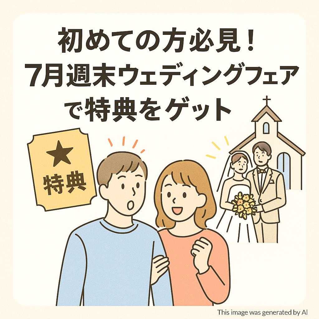 初めての方必見！7月週末ウェディングフェアで特典をゲット