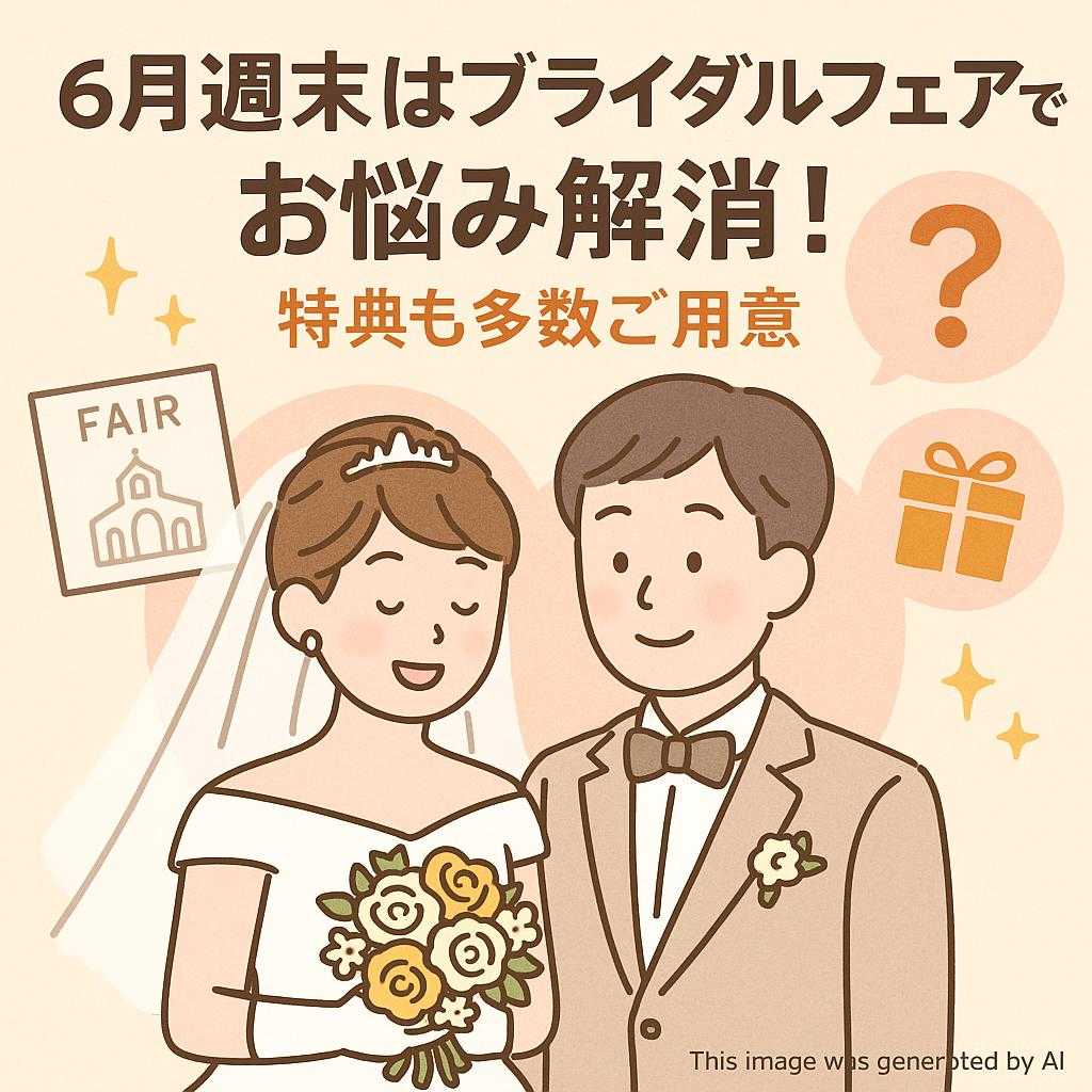6月週末はブライダルフェアでお悩み解消!特典も多数ご用意