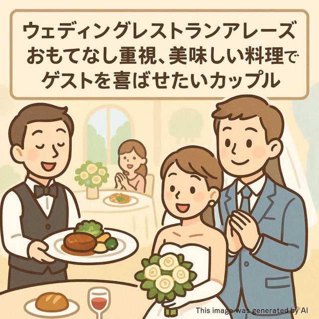ウェディングレストランアレーズおもてなし重視、美味しい料理でゲストを喜ばせたいカップル