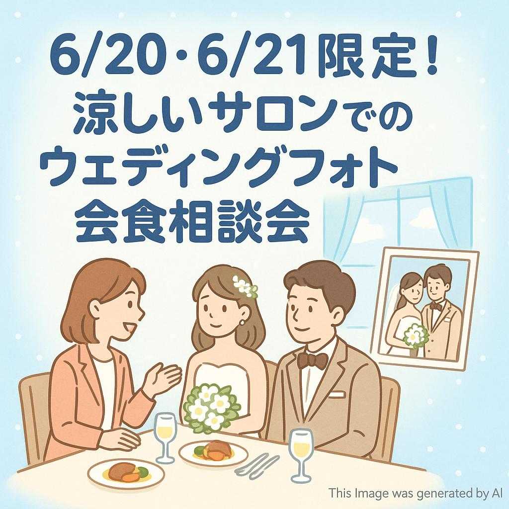 6/20・6/21限定！涼しいサロンでのウェディングフォト会食相談会