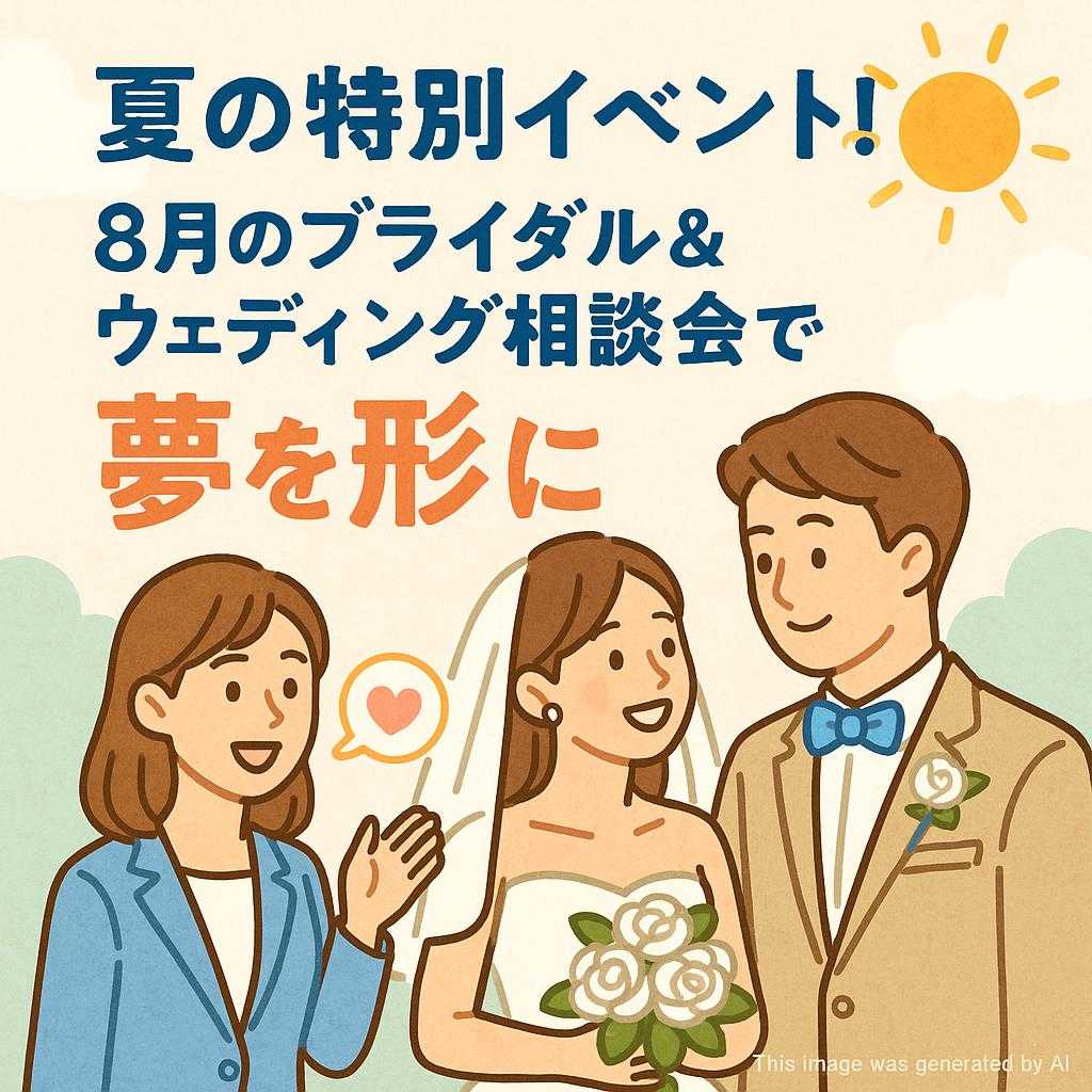 夏の特別イベント！8月のブライダル＆ウェディング相談会で夢を形に