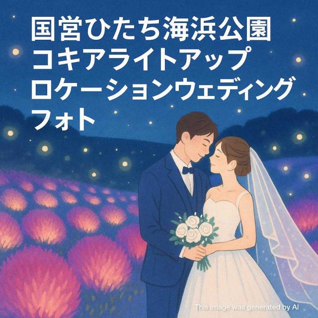 国営ひたち海浜公園コキアライトアップロケーションウェディングフォト