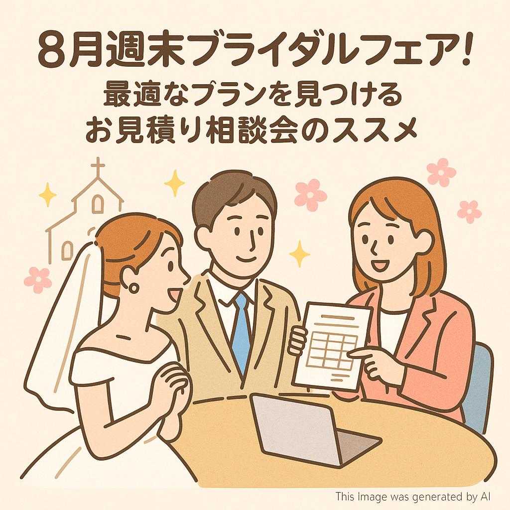 8月週末ブライダルフェア！最適なプランを見つけるお見積り相談会のススメ