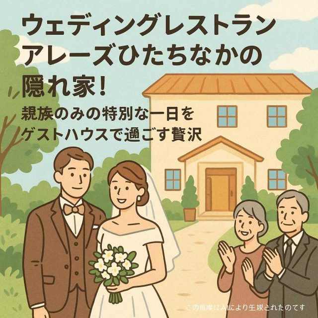 ウェディングレストランアレーズひたちなかの隠れ家! 親族のみの特別な一日をゲストハウスで過ごす贅沢