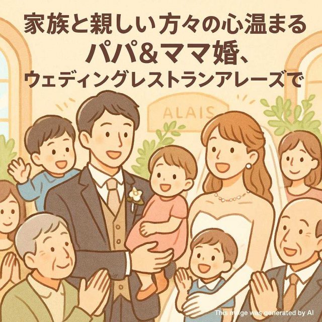 家族と親しい方々との心温まるパパ＆ママ婚、ウェディングレストランアレーズで