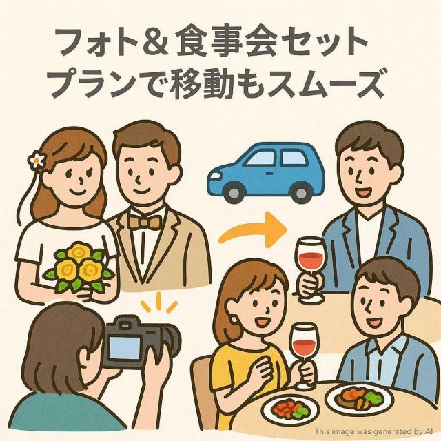 フォト＆食事会セットプランで移動もスムーズ