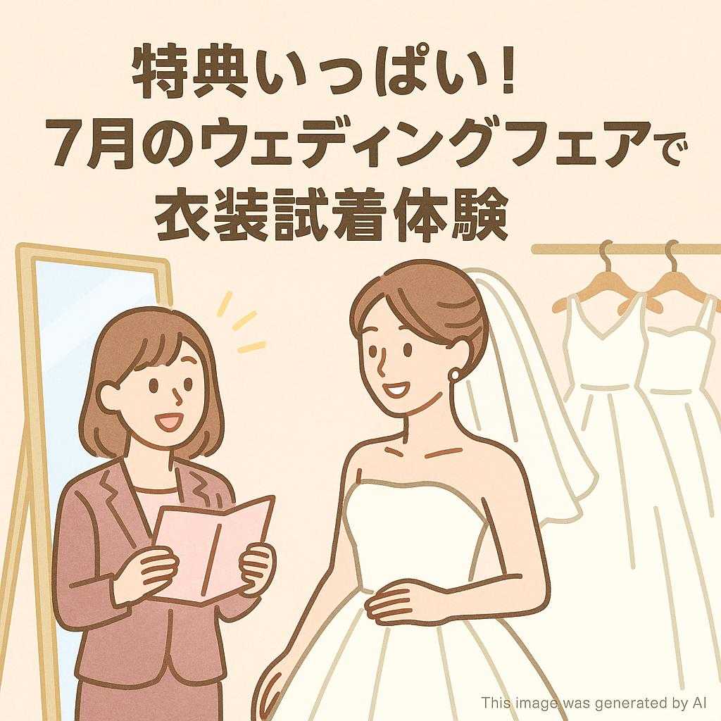 特典いっぱい！7月のウェディングフェアで衣装試着体験