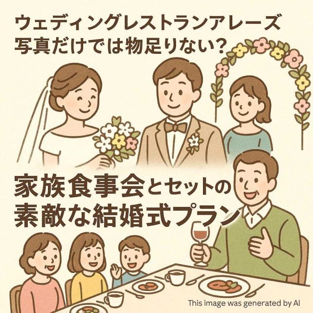 ウェディングレストランアレーズ写真だけでは物足りない？家族食事会とセットの素敵な結婚式プラン