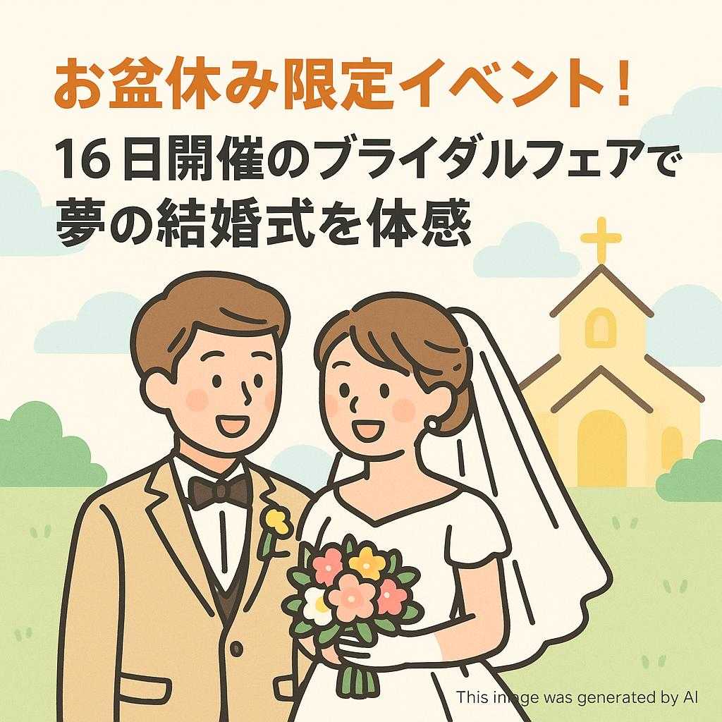 お盆休み限定イベント!16日開催のブライダルフェアで夢の結婚式を体感