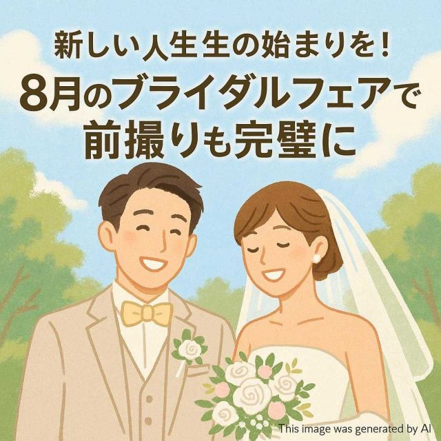 新しい人生の始まりを！8月のブライダルフェアで前撮りも完璧に