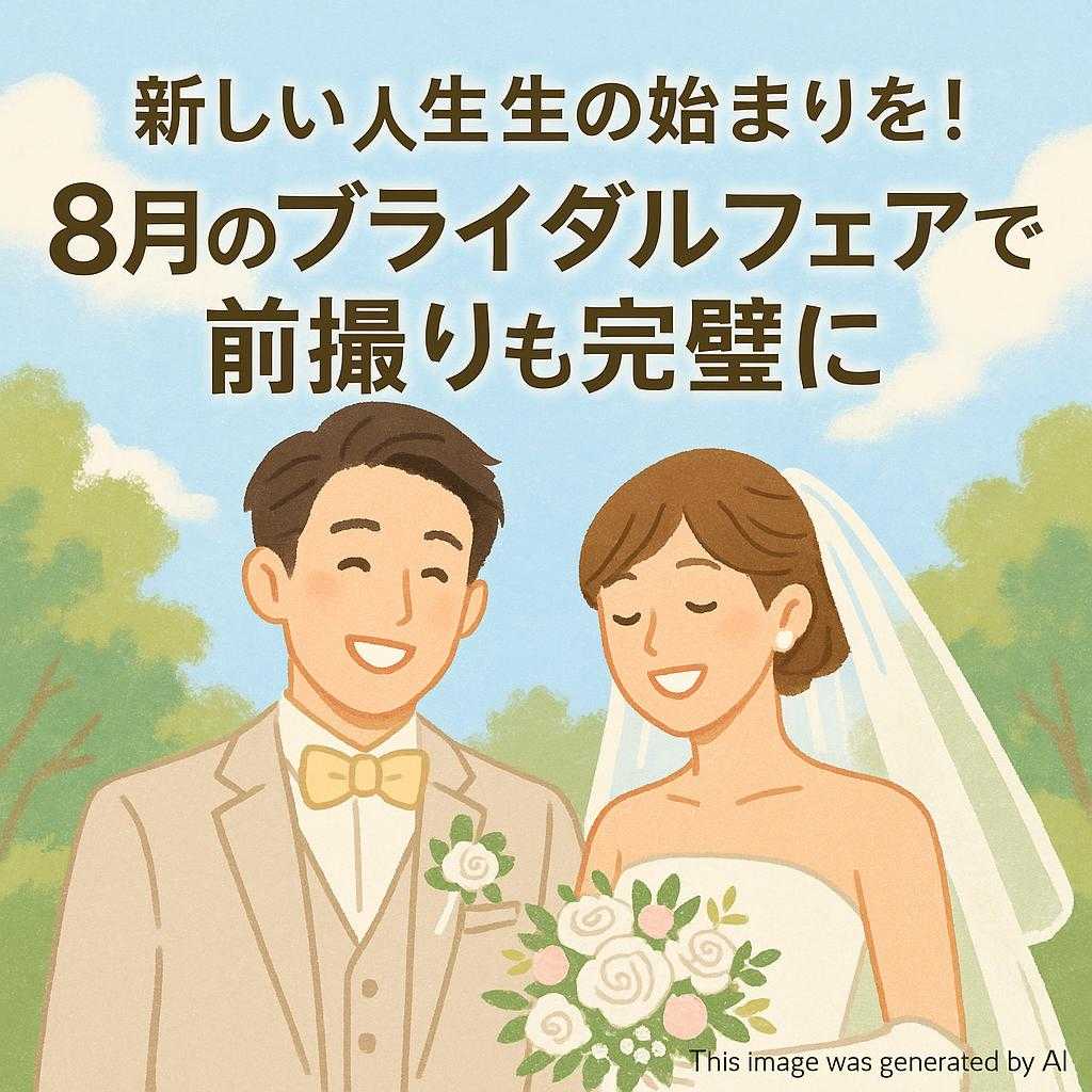 新しい人生の始まりを！8月のブライダルフェアで前撮りも完璧に