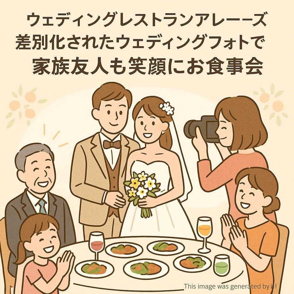 ウェディングレストランアレーズ差別化されたウェディングフォトで家族友人も笑顔にお食事会