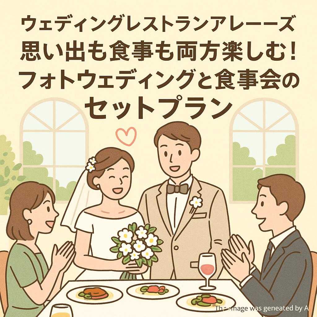 ウェディングレストランアレーズ思い出も食事も両方楽しむ！フォトウェディングと食事会のセットプラン