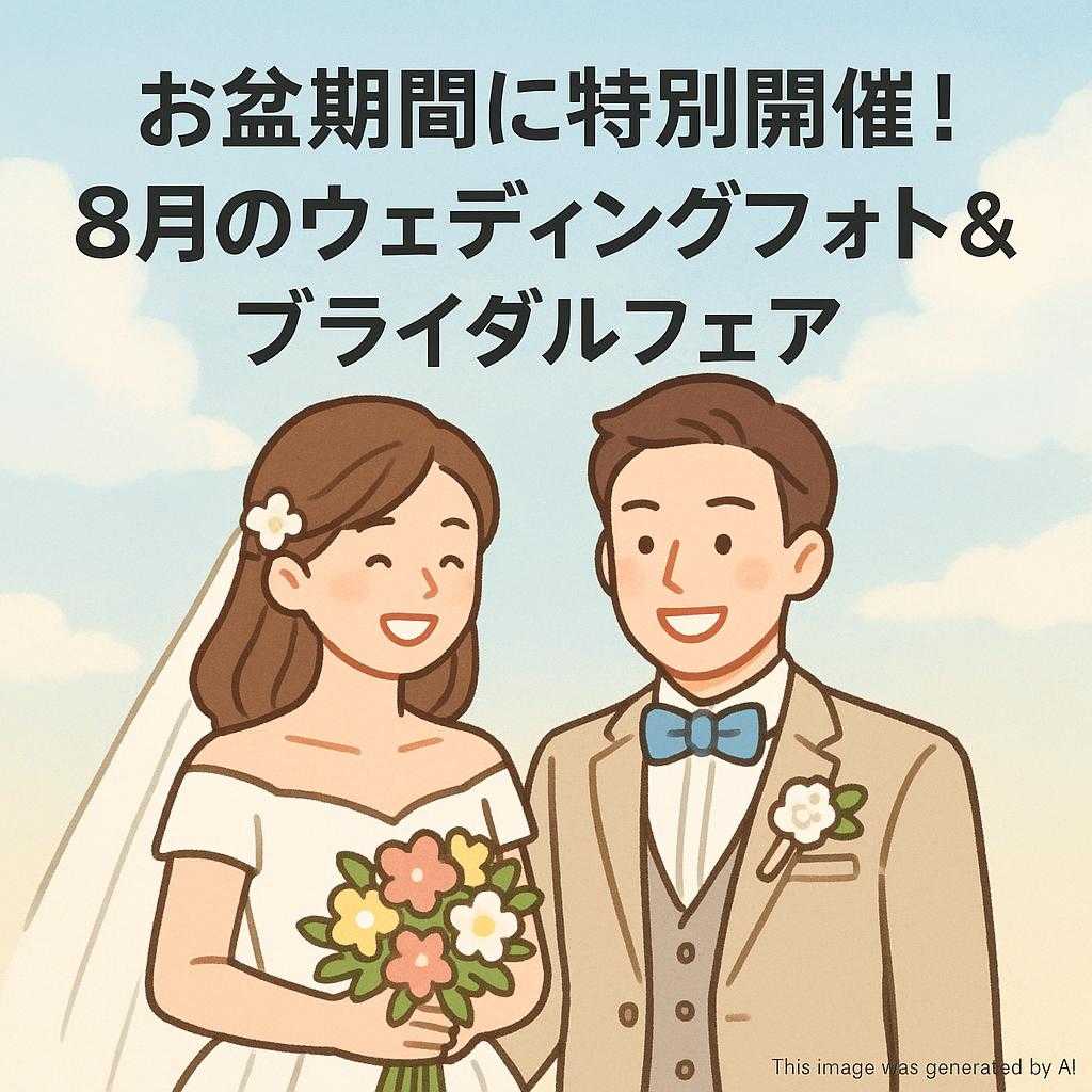 お盆期間に特別開催！8月のウェディングフォト＆ブライダルフェア