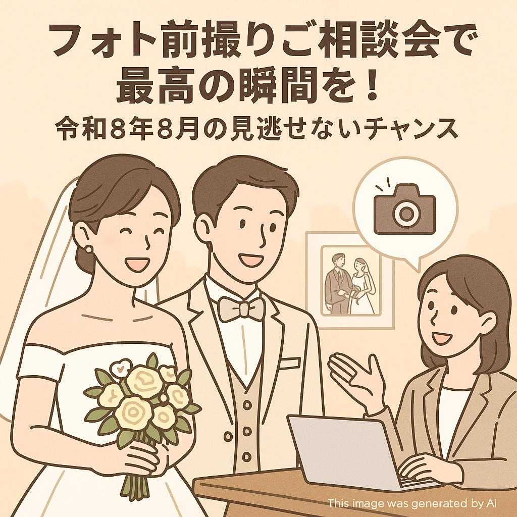 フォト前撮りご相談会で最高の瞬間を！令和8年8月の見逃せないチャンス