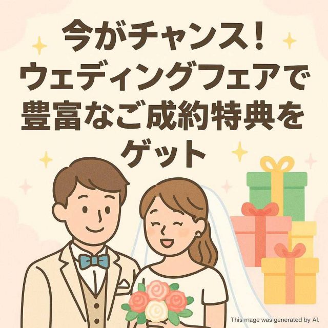 今がチャンス！ウェディングフェアで豊富なご成約特典をゲット