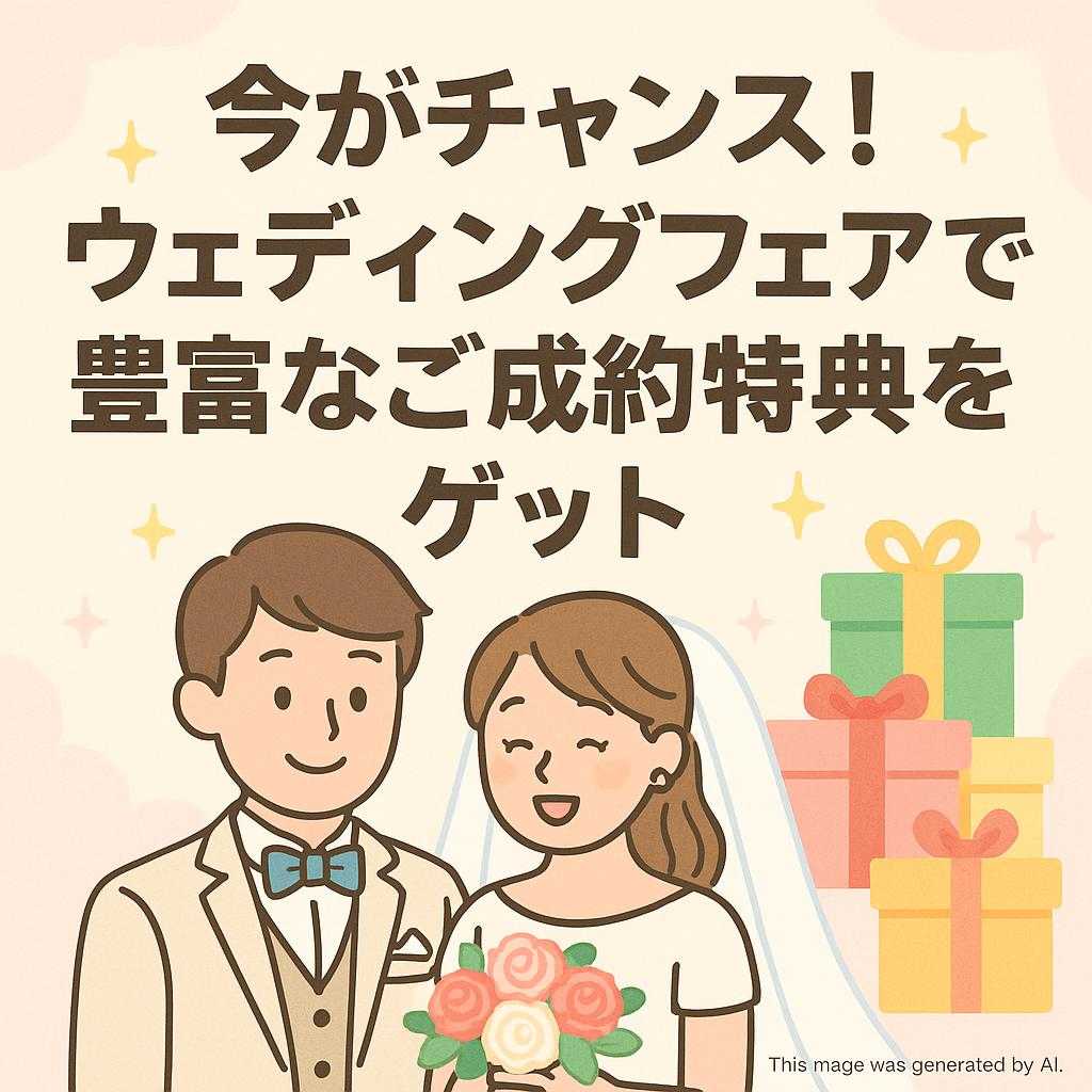 今がチャンス！ウェディングフェアで豊富なご成約特典をゲット