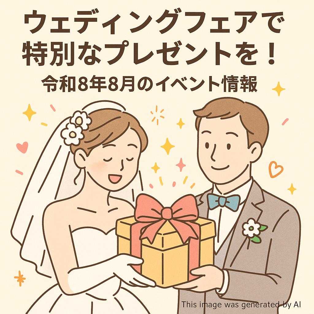 ウェディングフェアで特別なプレゼントを！令和8年8月のイベント情報
