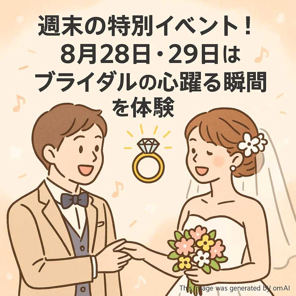 週末の特別イベント！８月28日・29日はブライダルの心躍る瞬間を体験