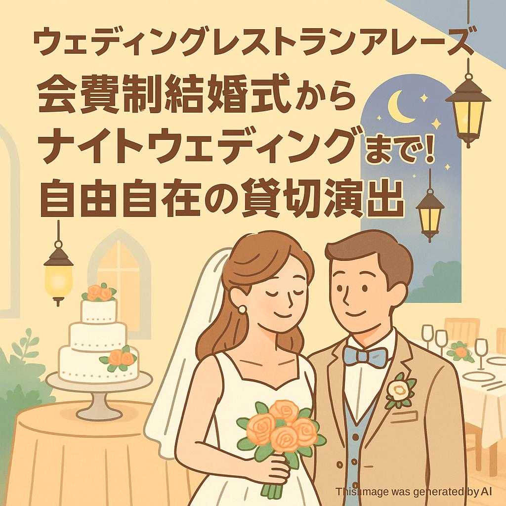 ウェディングレストランアレーズ 会費制結婚式からナイトウエディングまで！自由自在の貸切演出
