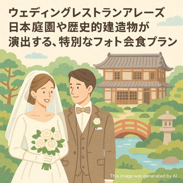 ウェディングレストランアレーズ日本庭園や歴史的建造物が演出する、特別なフォト会食プラン