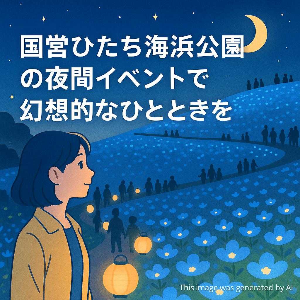 国営ひたち海浜公園の夜間イベントで幻想的なひとときを