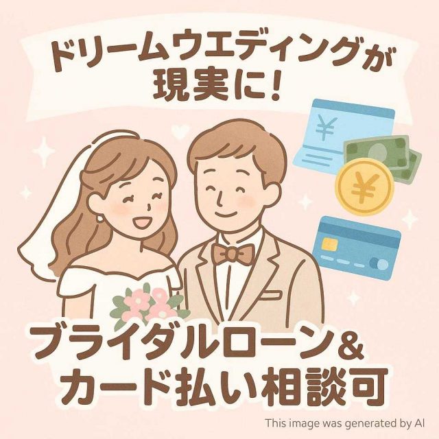 ドリームウエディングが現実に！ブライダルローン＆カード払い相談可