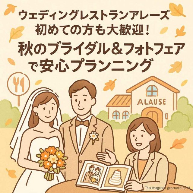 ウェディングレストランアレーズ初めての方も大歓迎！秋のブライダル＆フォトフェアで安心プランニング