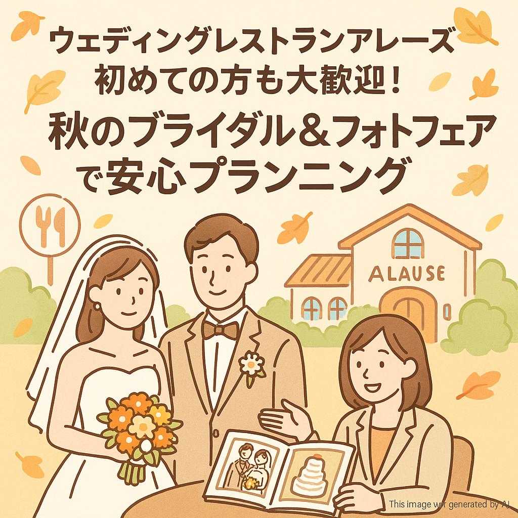 ウェディングレストランアレーズ初めての方も大歓迎！秋のブライダル＆フォトフェアで安心プランニング