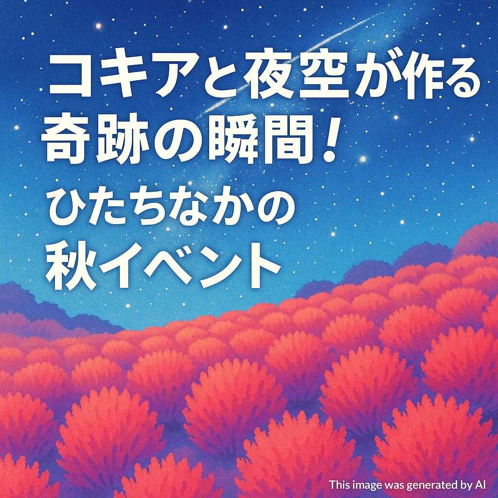 コキアと夜空が作る奇跡の瞬間!ひたちなかの秋イベント