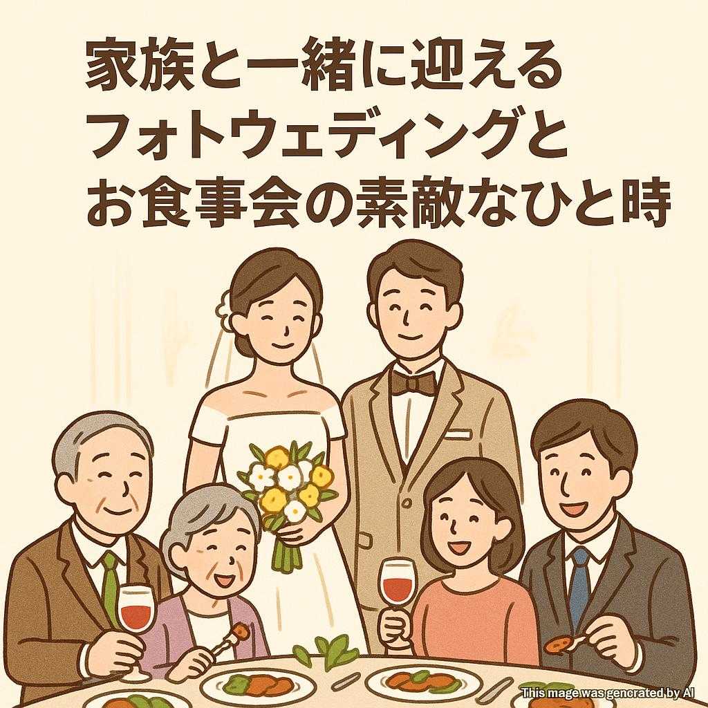 家族と一緒に迎えるフォトウェディングとお食事会の素敵なひと時