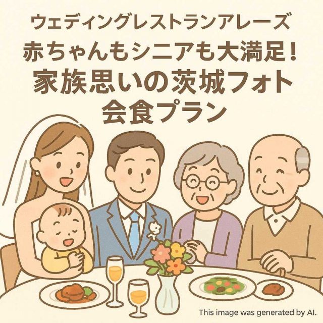 ウェディングレストランアレーズ 赤ちゃんもシニアも大満足！家族思いの茨城フォト会食プラン