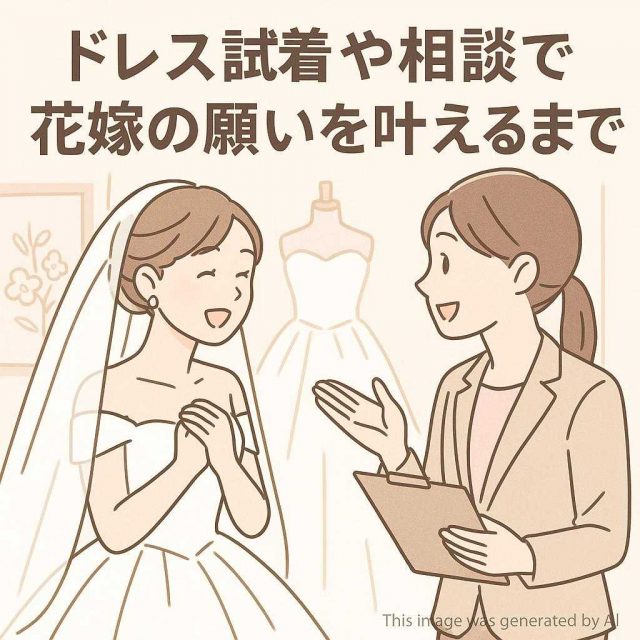 ドレス試着や相談で花嫁の願いを叶えるまで