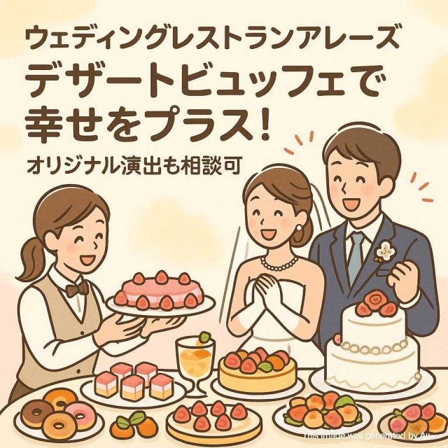 ウェディングレストランアレーズ デザートビュッフェで幸せをプラス！オリジナル演出も相談可