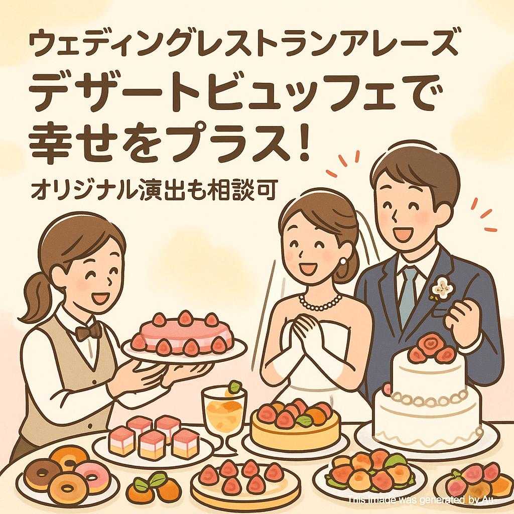 ウェディングレストランアレーズ デザートビュッフェで幸せをプラス！オリジナル演出も相談可