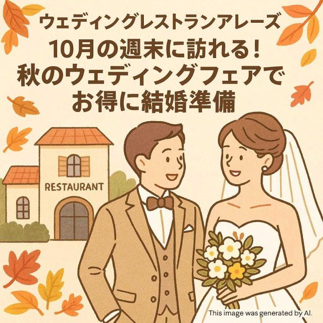 ウェディングレストランアレーズ 10月の週末に訪れる！秋のウェディングフェアでお得に結婚準備