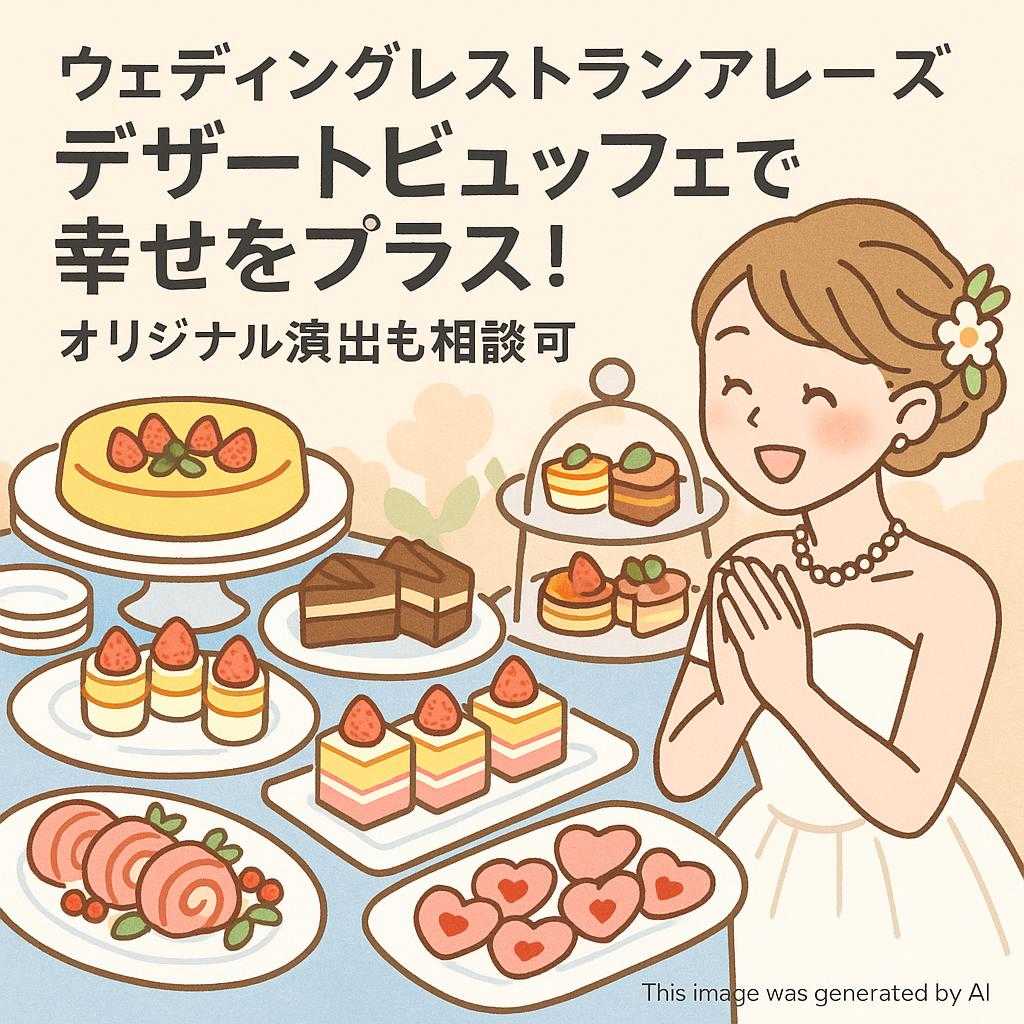 ウェディングレストランアレーズ デザートビュッフェで幸せをプラス！オリジナル演出も相談可