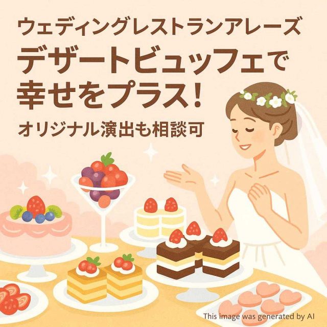 ウェディングレストランアレーズ デザートビュッフェで幸せをプラス！オリジナル演出も相談可