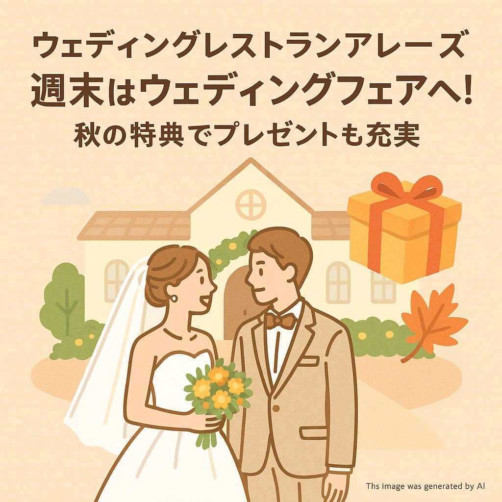 ウェディングレストランアレーズ 週末はウェディングフェアへ！秋の特典でプレゼントも充実
